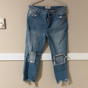 We The Free Medium Blue Distressed Ankle Jeans
